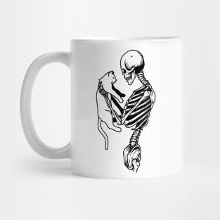 Cute Skeleton With Cat Mug